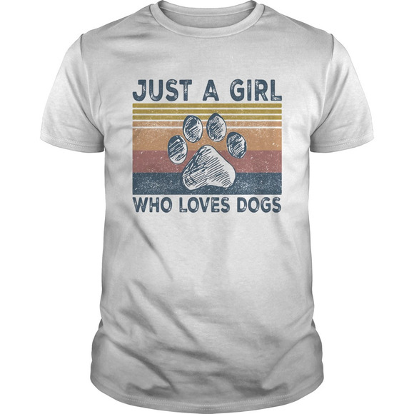 Tops - Just A Girl Who Loves Paw Dogs Retro Shirt